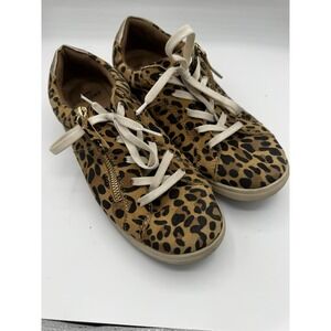 EARTH ORIGINS WOMENS SNEAKERS Tennis Shoes ANIMAL PRINT SZ 8.5 EUC ZIPPERS SB14